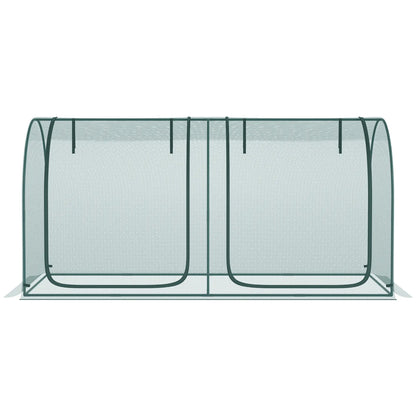 8' x 4' Crop Cage, Plant Protection Tent, 2 Zippered Doors, 4 Stakes, Dark Green Walk In Greenhouses at Gallery Canada