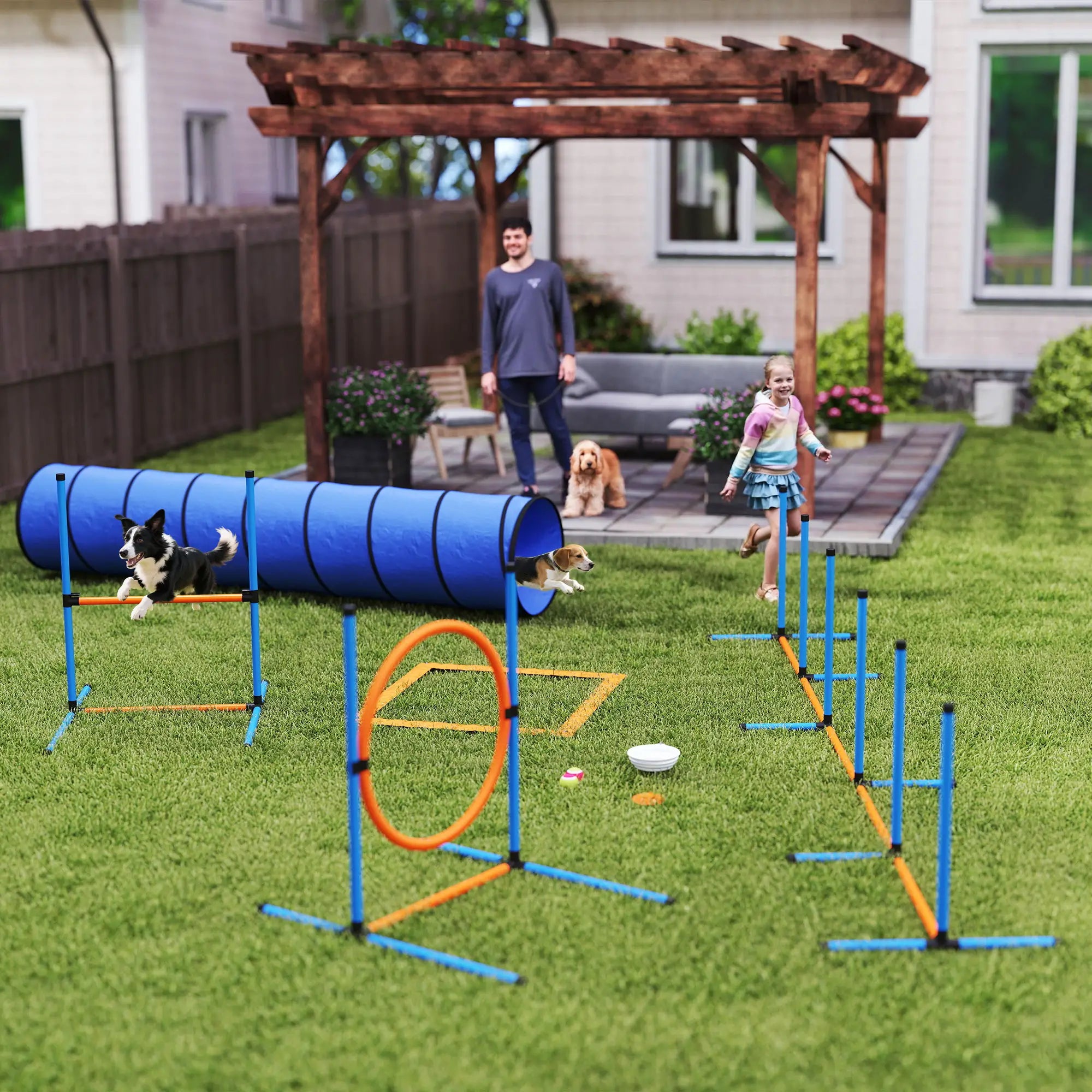 Dog Agility Training Equipment, 8PCS Obstacle Course Starter Kit Dog Agility Training Equipment at Gallery Canada
