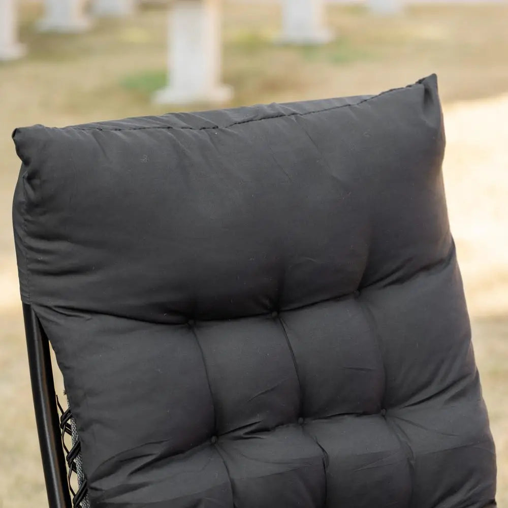 Padded Folding Recliner Chair, Adjustable Backrest, Removable Cushion, Black Lounger Chairs at Gallery Canada