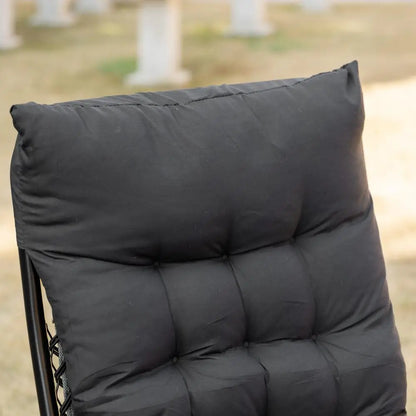 Padded Folding Recliner Chair, Adjustable Backrest, Removable Cushion, Black Lounger Chairs at Gallery Canada