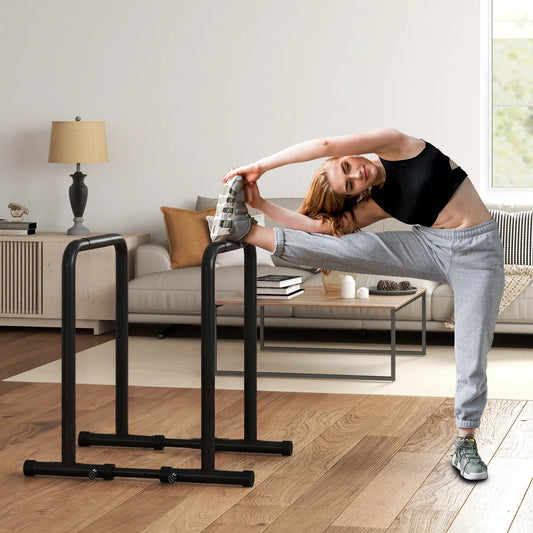 Adjustable Dip Station, Push Up Bars, 6 Width, 2 Height Levels More-Strength Training Equipment Black at Gallery Canada