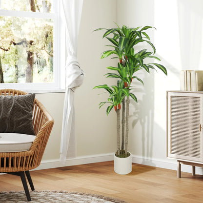 5FT Artificial Dracaena Plant, Bendable Trunks, Green Artificial Trees at Gallery Canada