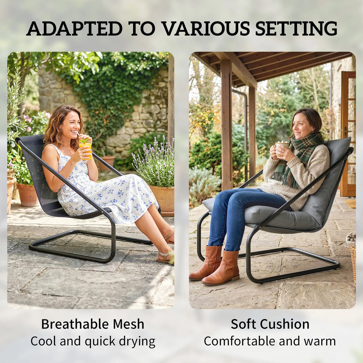 3 Piece Outdoor Bistro Set, 2 Chairs And Table, Light Grey Bistro Sets at Gallery Canada