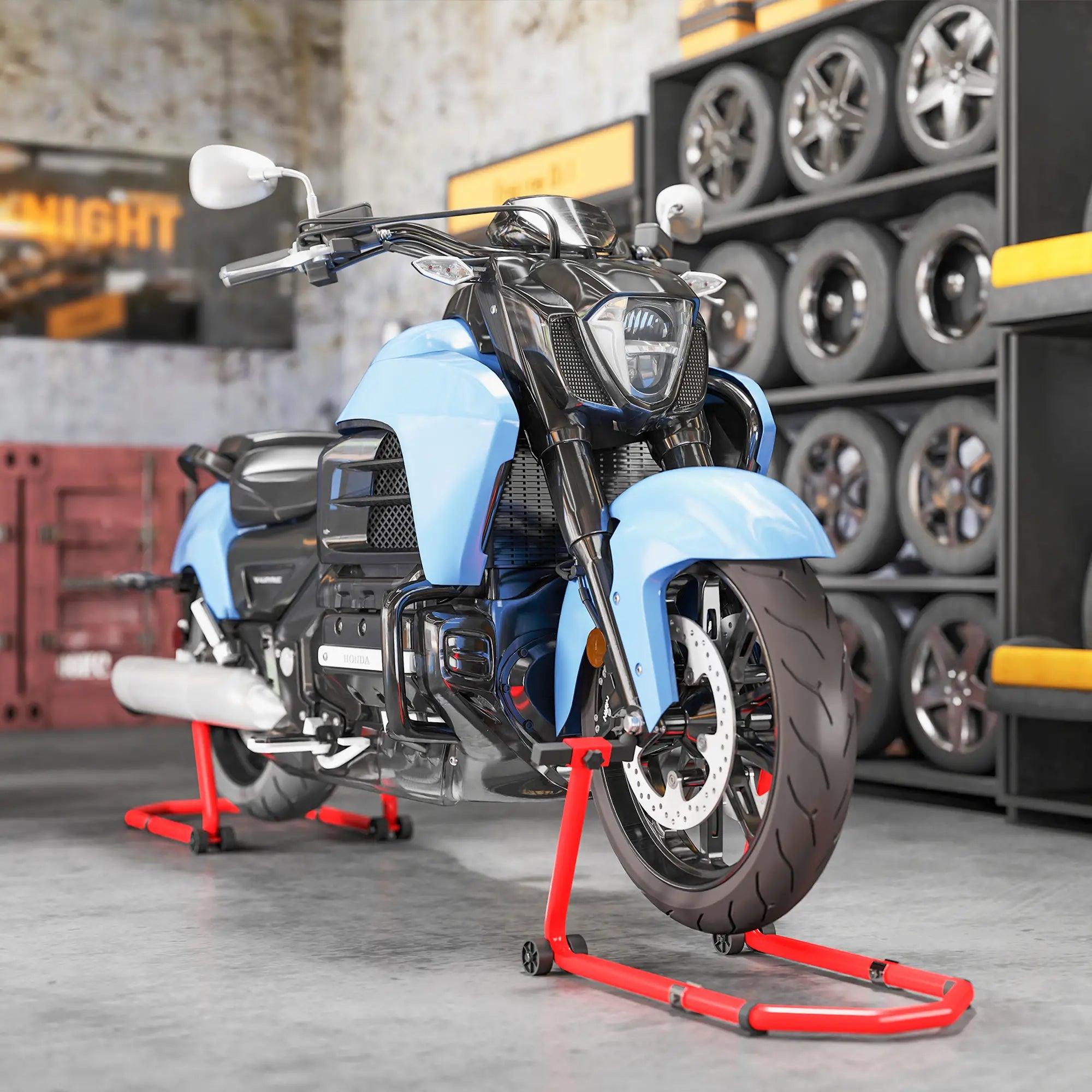 Motorcycle Stand Lift, 850 lbs Capacity, Front Rear Combo, Red Automotive at Gallery Canada