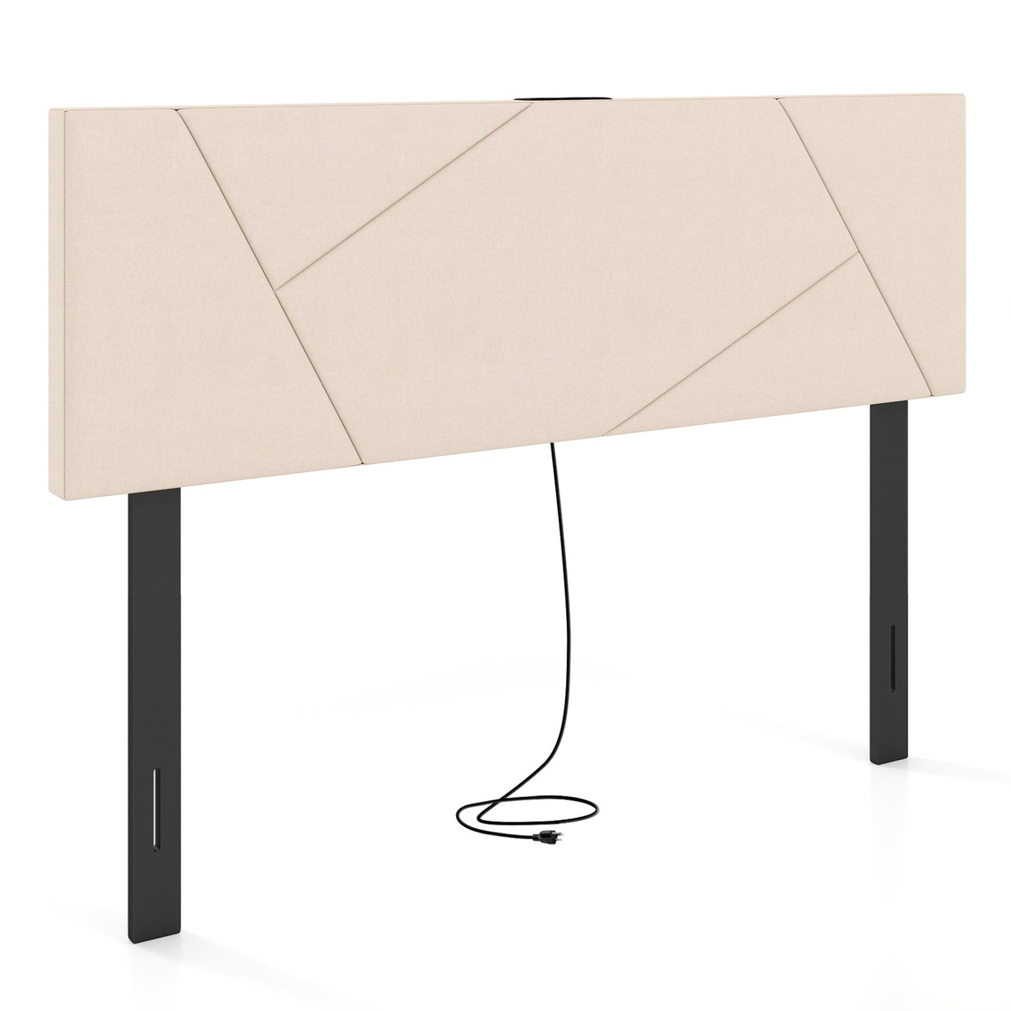 Full Size Bed Headboard, Queen Geometric Upholstered, Beige Headboards at Gallery Canada