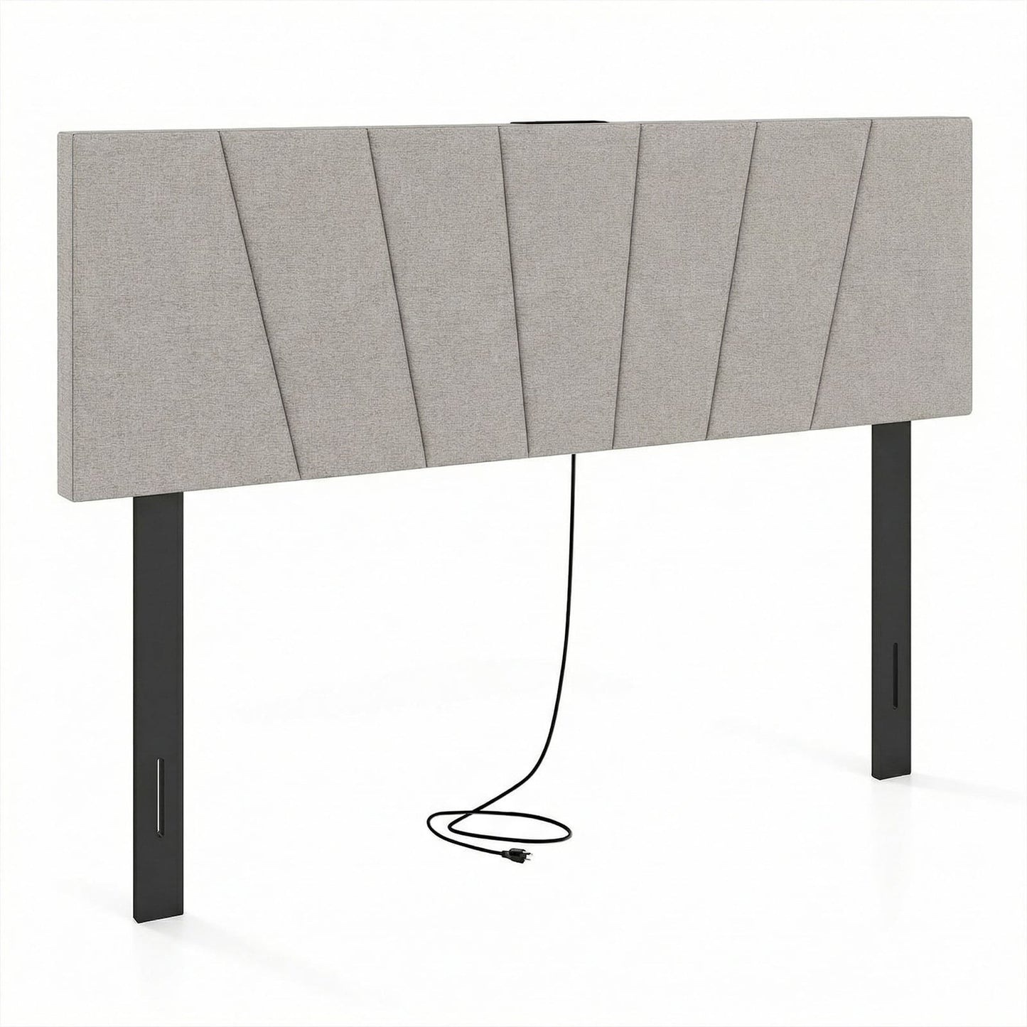 Headboard for Queen and Full Size Bed Geometric Upholstered Head Board, Gray Headboards at Gallery Canada