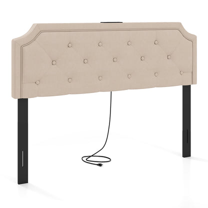 Tufted Upholstered Headboard, Queen and Full Size, Beige Headboards Beige at Gallery Canada
