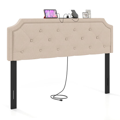 Tufted Upholstered Headboard, Queen and Full Size, Beige Headboards at Gallery Canada