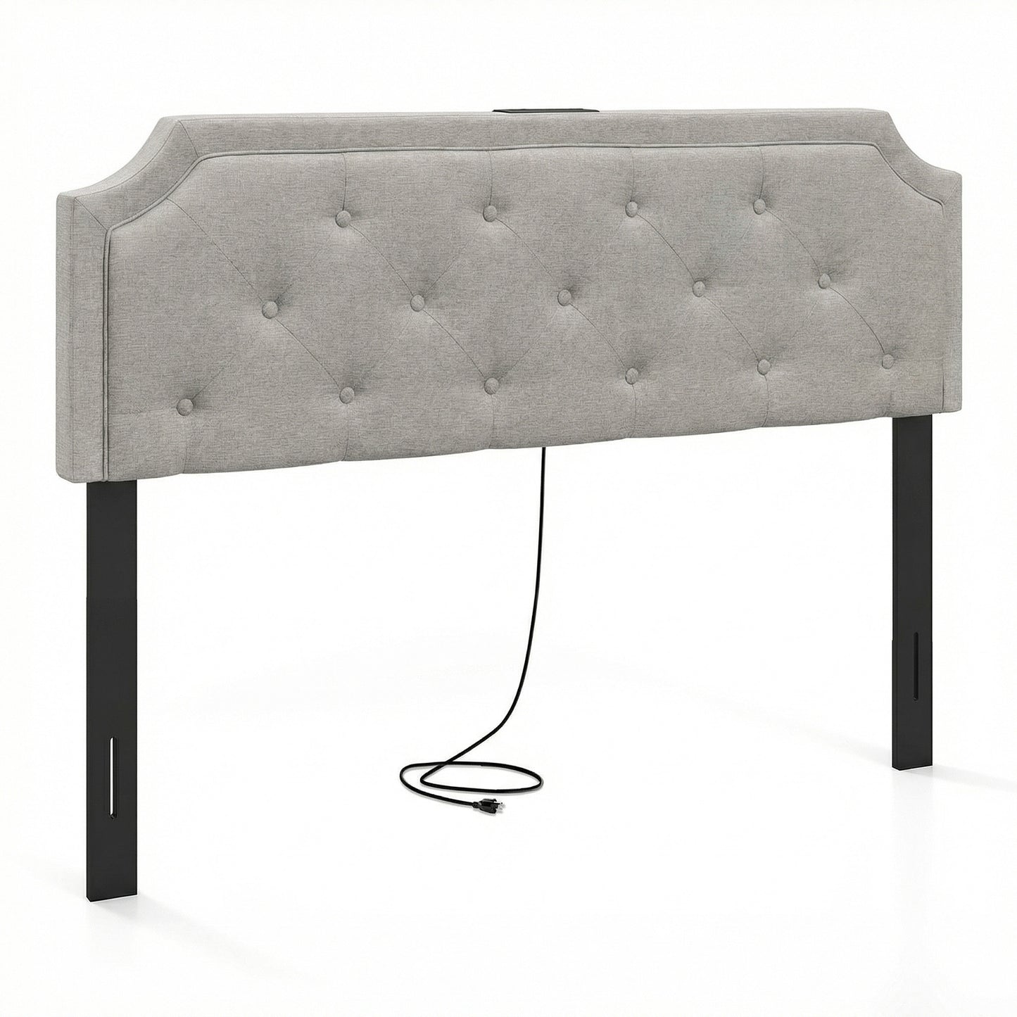 Tufted Upholstered Headboard, Queen Full Size, Gray Headboards Gray at Gallery Canada