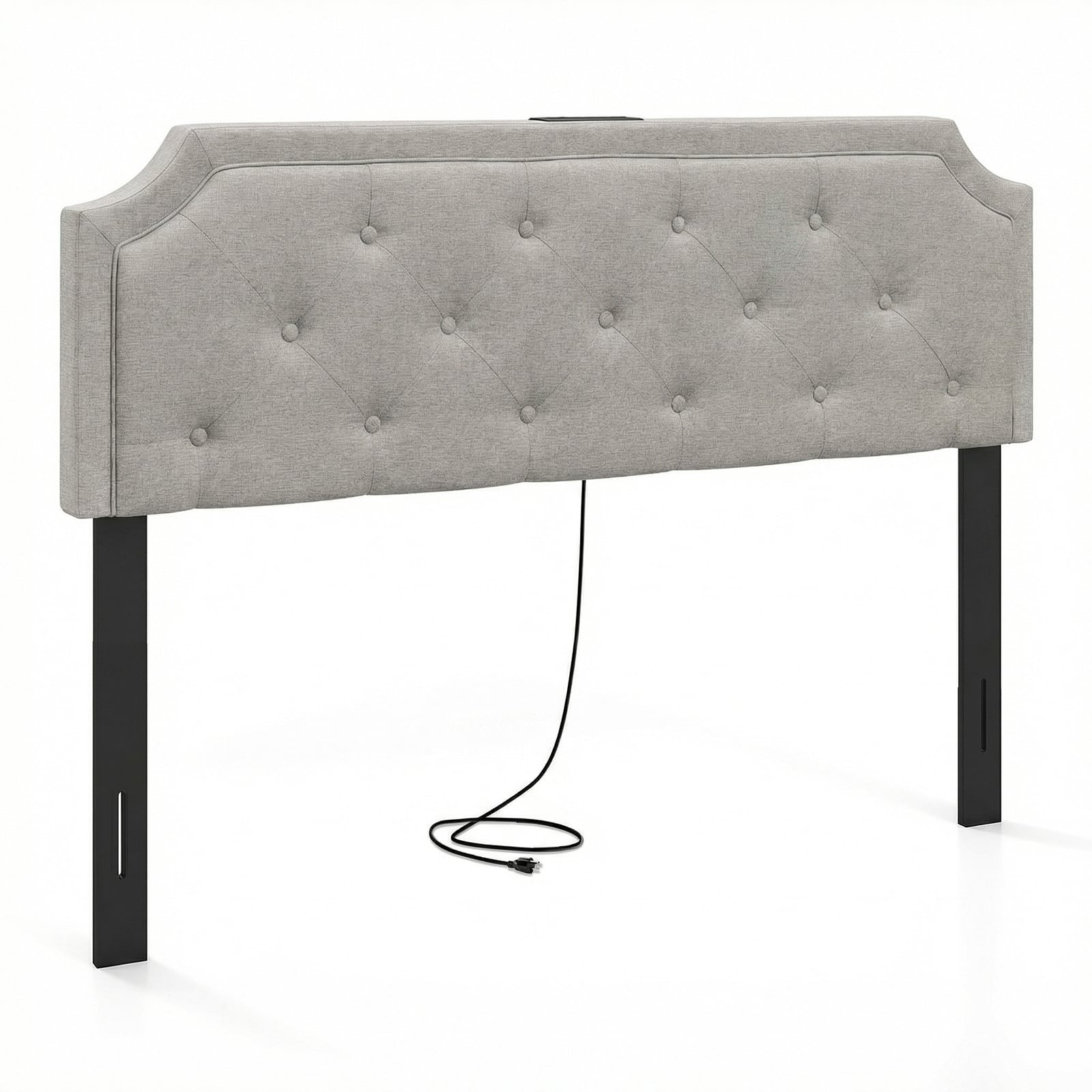 Tufted Upholstered Headboard, Queen Full Size, Gray Headboards at Gallery Canada
