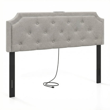 Tufted Upholstered Headboard, Queen Full Size, Gray Headboards at Gallery Canada