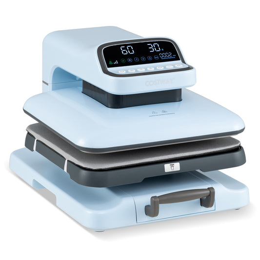 Heat Press Machine with Auto Release for T Shirts, Blue Washers & Dryers Blue at Gallery Canada