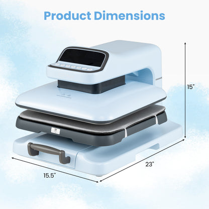Heat Press Machine with Auto Release for T Shirts, Blue Washers & Dryers at Gallery Canada