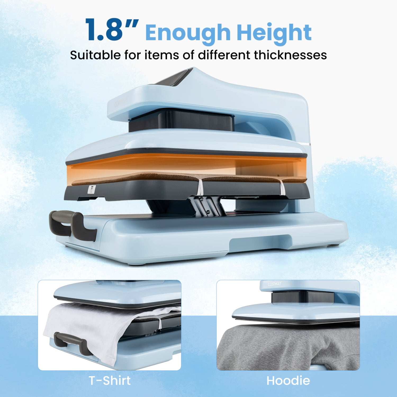 Heat Press Machine with Auto Release for T Shirts, Blue Washers & Dryers at Gallery Canada