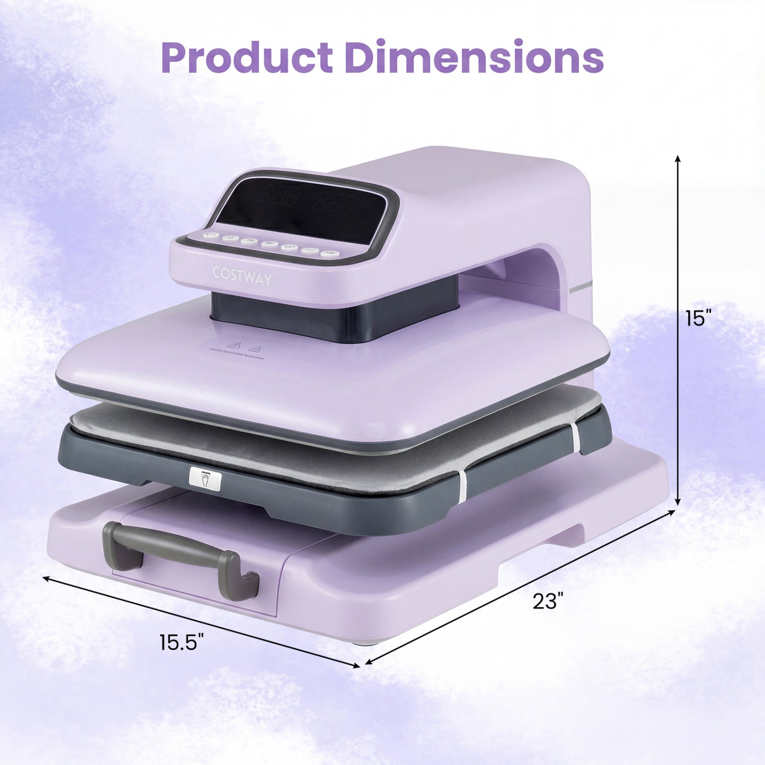 Heat Press Machine with Auto Release for T Shirts, Purple Washers & Dryers at Gallery Canada
