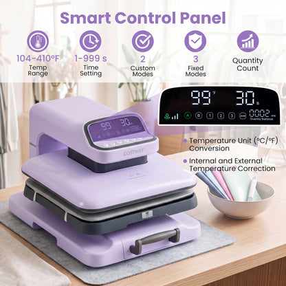 Heat Press Machine with Auto Release for T Shirts, Purple Washers & Dryers at Gallery Canada