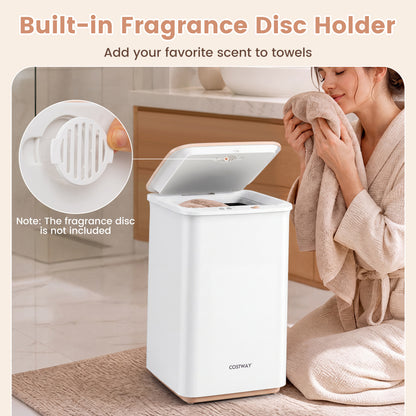 Heated Towel Warmer, 4 Heat Timer, Auto Shut Off, White