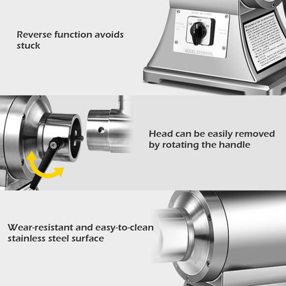 Heavy Duty 1.5HP 1100W 550LB/h Commercial Meat Grinder, Silver