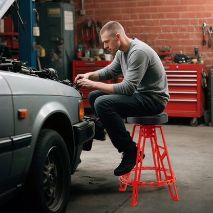 Heavy-Duty Aluminum Garage Bar Chair with 360° Swiveling Seat-RE, Red Garages at Gallery Canada