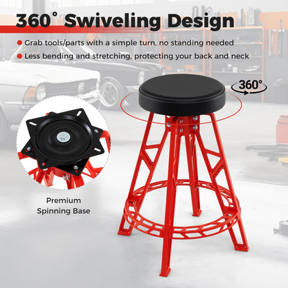 Heavy-Duty Aluminum Garage Bar Chair with 360° Swiveling Seat-RE, Red Garages at Gallery Canada