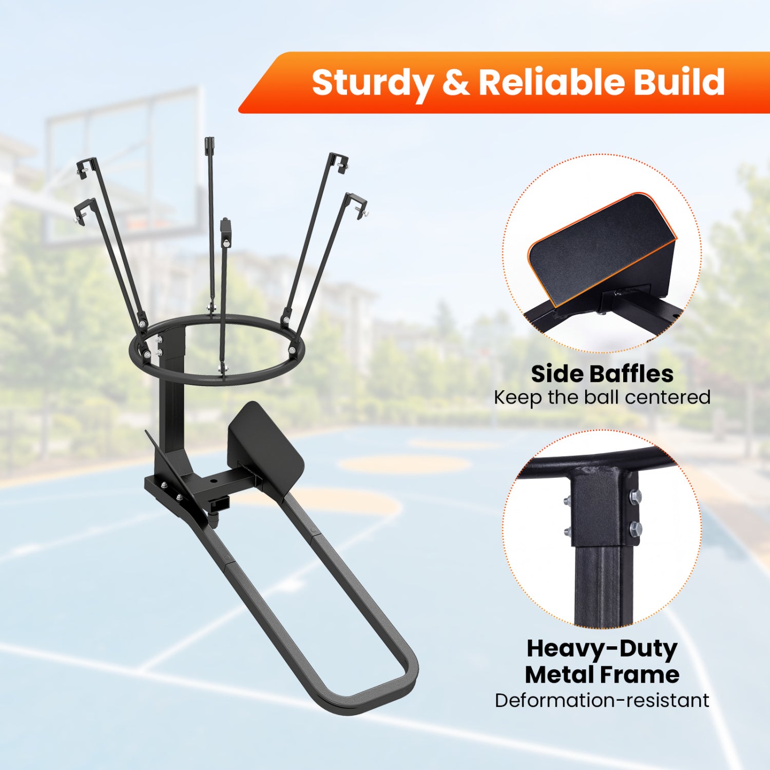 Heavy Duty Basketball Return, 6 Sturdy Hooks Sport Equipments at Gallery Canada