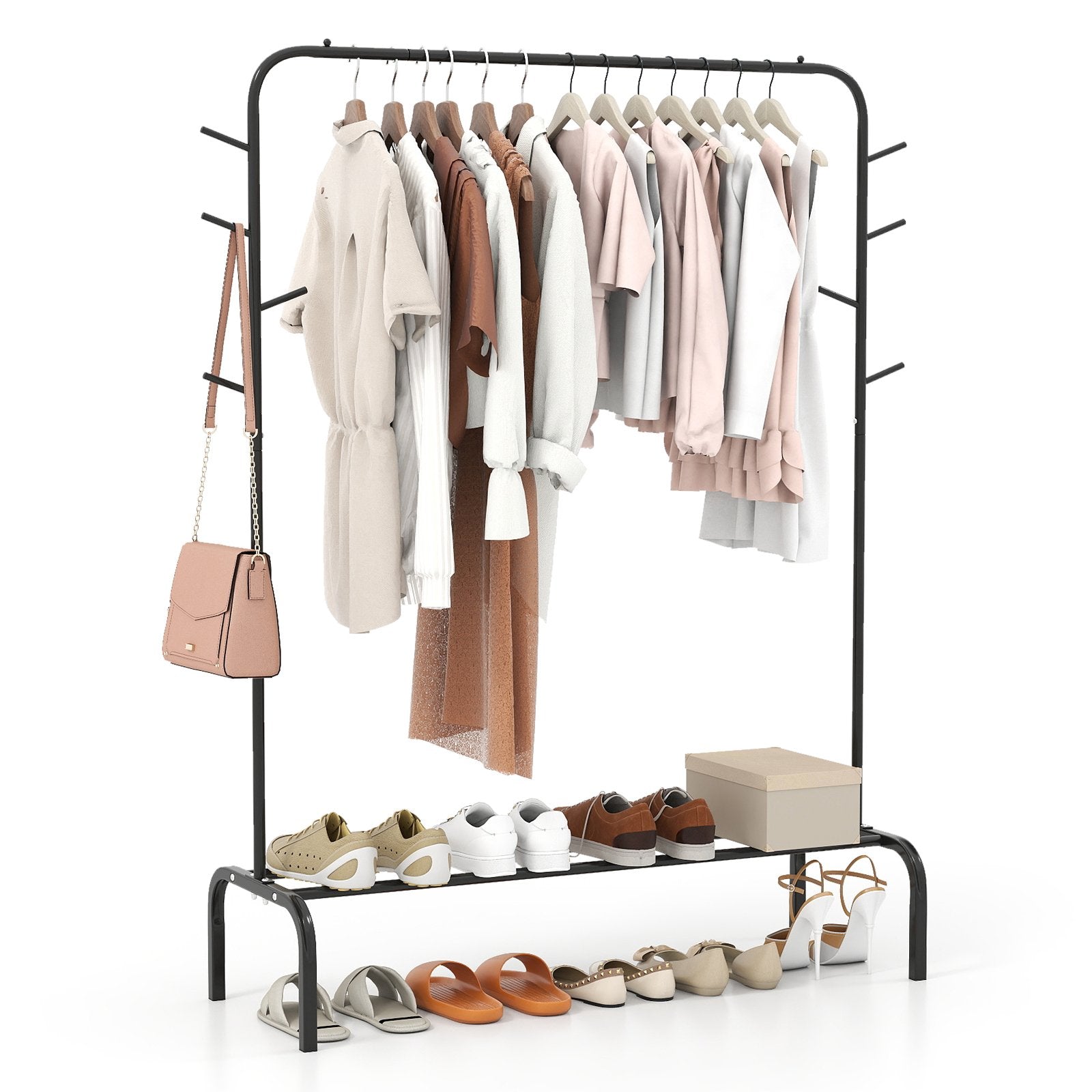 Heavy Duty Clothes Rack 50-Inch Wide Metal Garment Wardrobe Rack, Black Clothing & Closet Storage Black at Gallery Canada