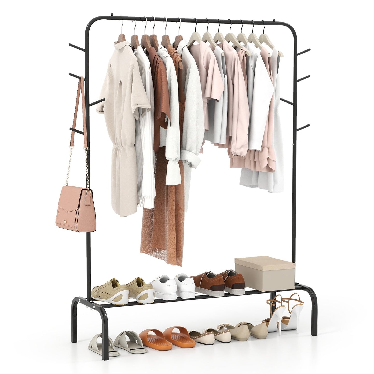 Heavy Duty Clothes Rack 50-Inch Wide Metal Garment Wardrobe Rack, Black Clothing & Closet Storage Black at Gallery Canada