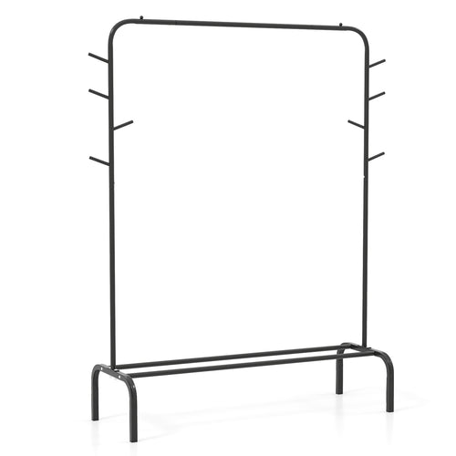 Heavy Duty Clothes Rack, 50-Inch Wide Metal Garment Wardrobe, Black