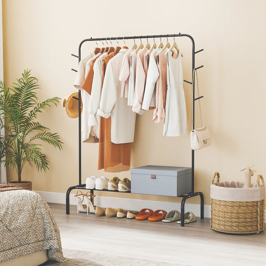 Heavy Duty Clothes Rack, 50-Inch Wide Metal Garment Wardrobe, Black Clothing & Closet Storage Black at Gallery Canada