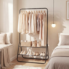 Heavy Duty Clothes Rack, Hanging Rod, Storage Shelves, Black Clothing & Closet Storage Black at Gallery Canada