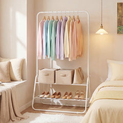 Heavy Duty Clothes Rack, With Hanging Rod And Storage Shelves, White Clothing & Closet Storage White at Gallery Canada