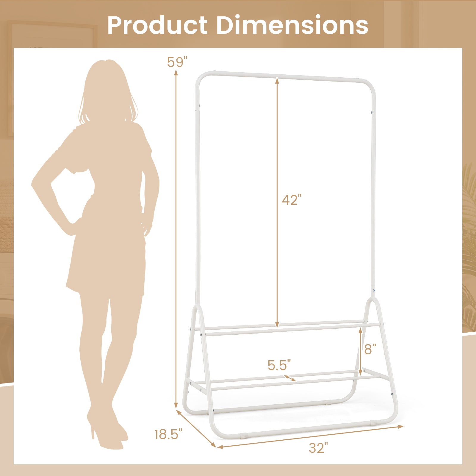 Heavy Duty Clothes Rack, With Hanging Rod And Storage Shelves, White Clothing & Closet Storage at Gallery Canada