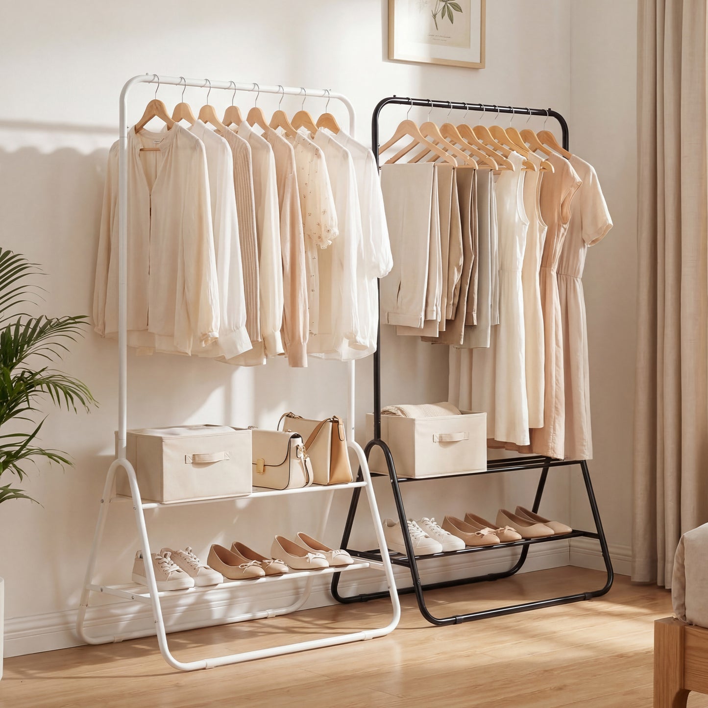 Heavy Duty Clothes Rack, With Hanging Rod And Storage Shelves, White Clothing & Closet Storage at Gallery Canada