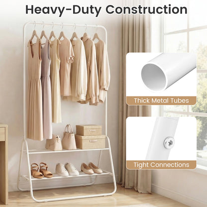 Heavy Duty Clothes Rack, With Hanging Rod And Storage Shelves, White Clothing & Closet Storage at Gallery Canada