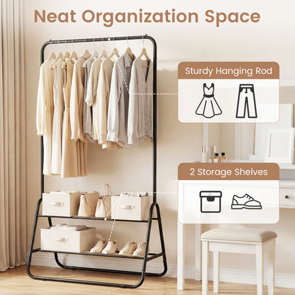 Heavy Duty Clothes Rack, Hanging Rod, Storage Shelves, Black Clothing & Closet Storage at Gallery Canada