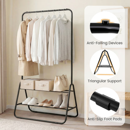 Heavy Duty Clothes Rack, Hanging Rod, Storage Shelves, Black Clothing & Closet Storage at Gallery Canada