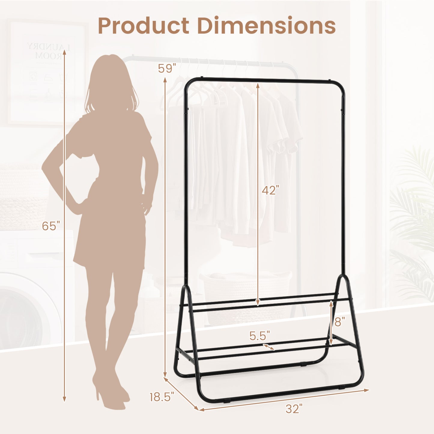 Heavy Duty Clothes Rack, Hanging Rod, Storage Shelves, Black Clothing & Closet Storage at Gallery Canada