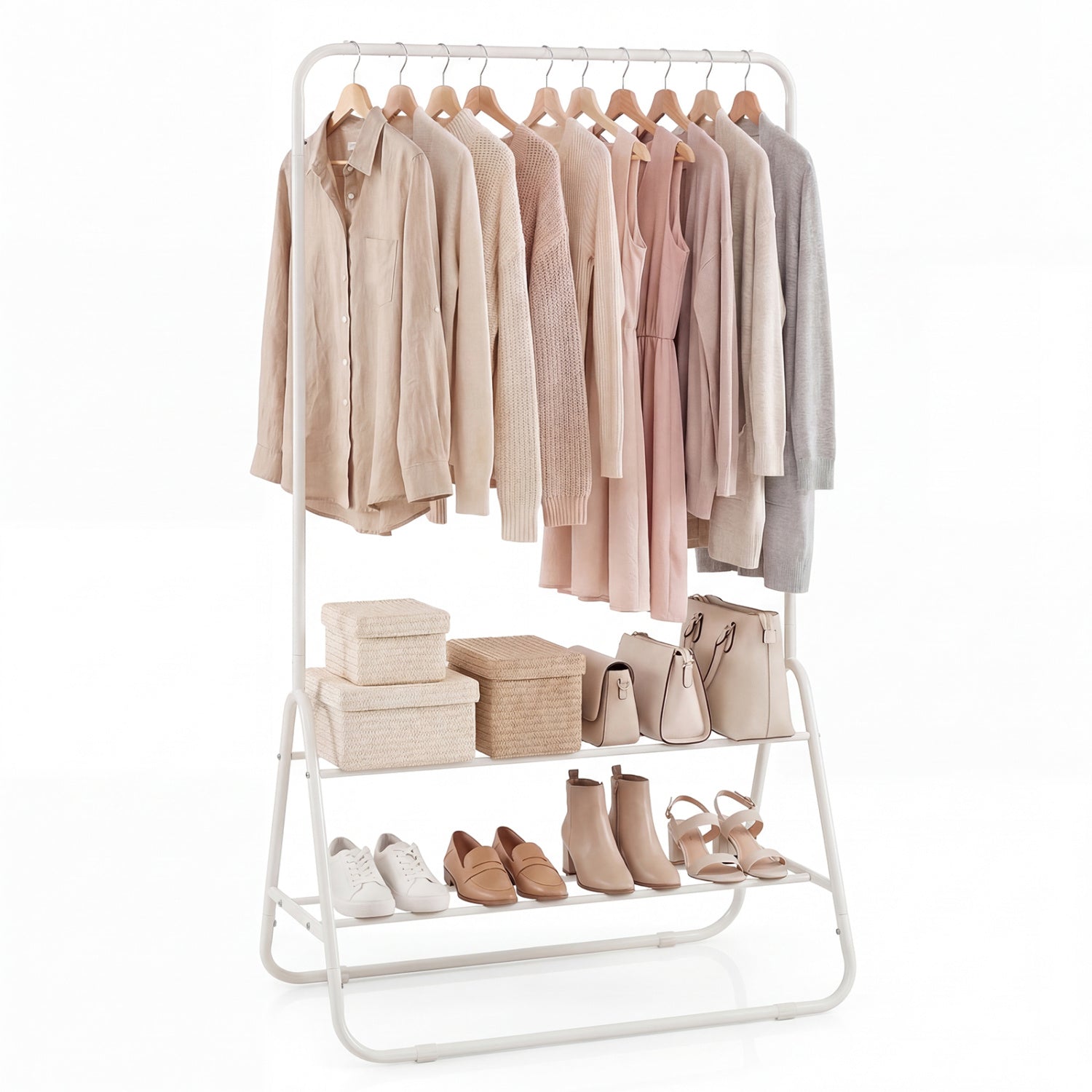 Heavy Duty Clothes Rack, With Hanging Rod And Storage Shelves, White Clothing & Closet Storage at Gallery Canada