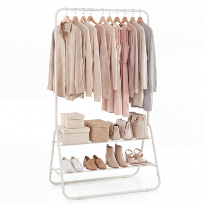 Heavy Duty Clothes Rack, With Hanging Rod And Storage Shelves, White Clothing & Closet Storage at Gallery Canada