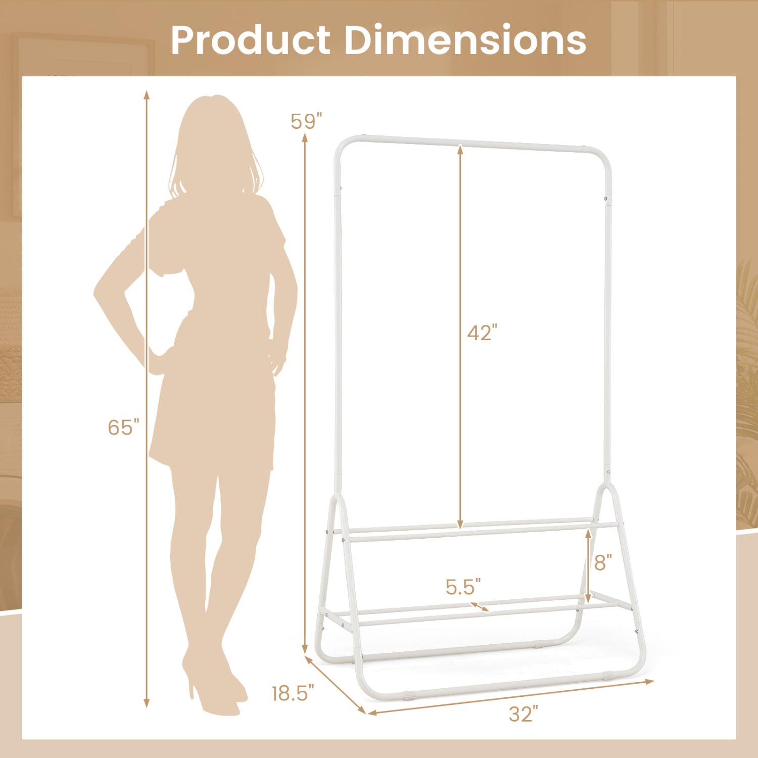 Heavy Duty Clothes Rack, With Hanging Rod And Storage Shelves, White Clothing & Closet Storage at Gallery Canada