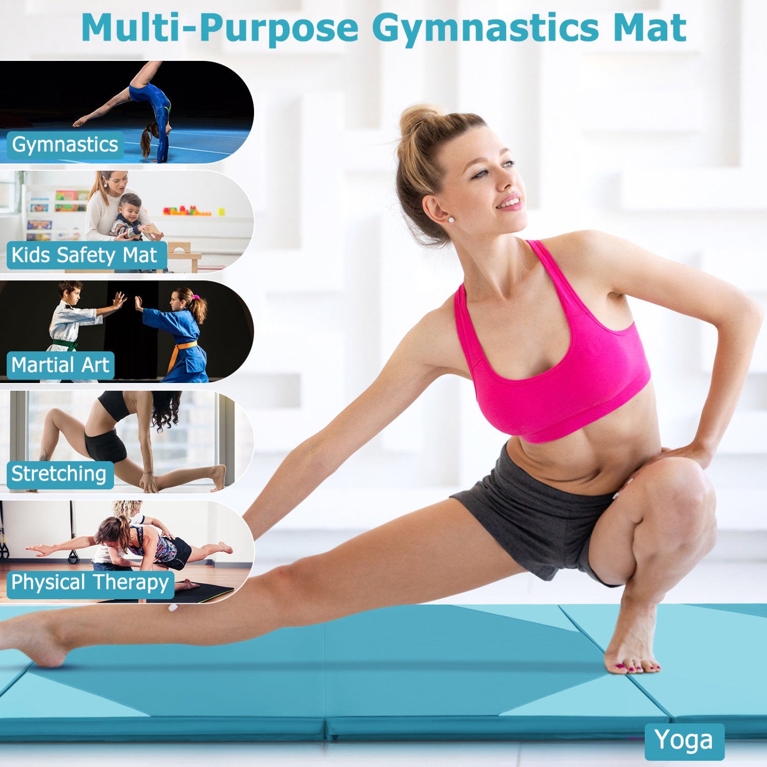 Heavy Duty Folding Exercise Mat, Blue Yoga & Gym Mats at Gallery Canada