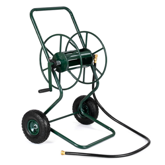 Heavy Duty Garden Hose Reel Cart, 300 FT 5/8" Hose, Green Garden Carts Green at Gallery Canada