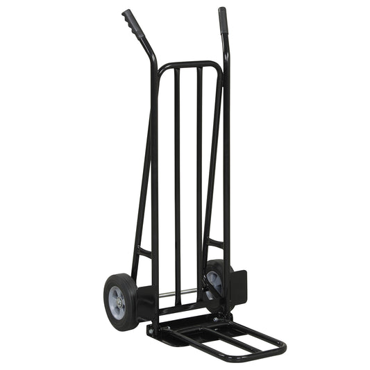 Heavy Duty Hand Truck Dolly with Dual Foldable Nose Plates, Black Garages Black at Gallery Canada