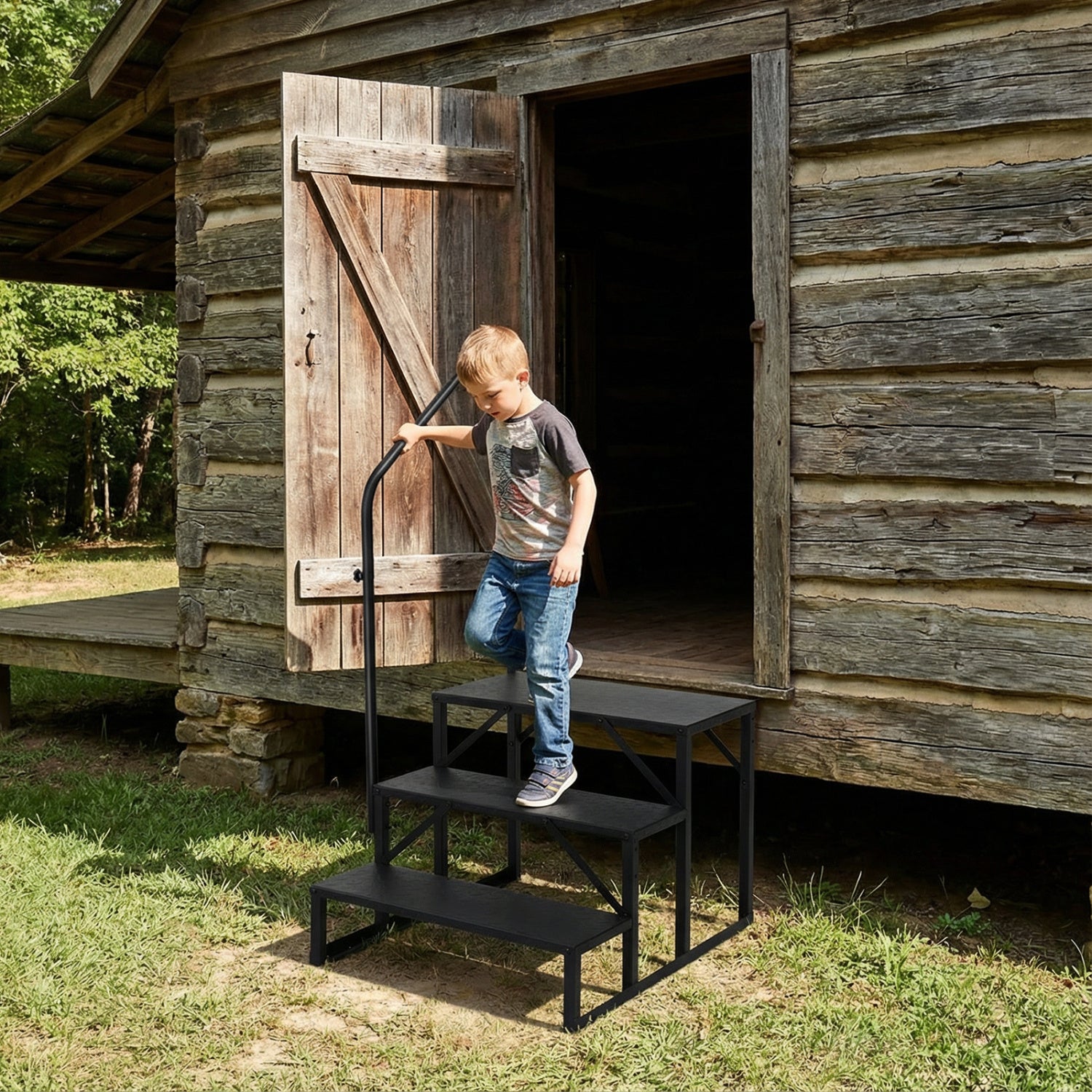Heavy Duty Hot Tub Stair, Wide Anti-Slip Platform, Black Ladders at Gallery Canada