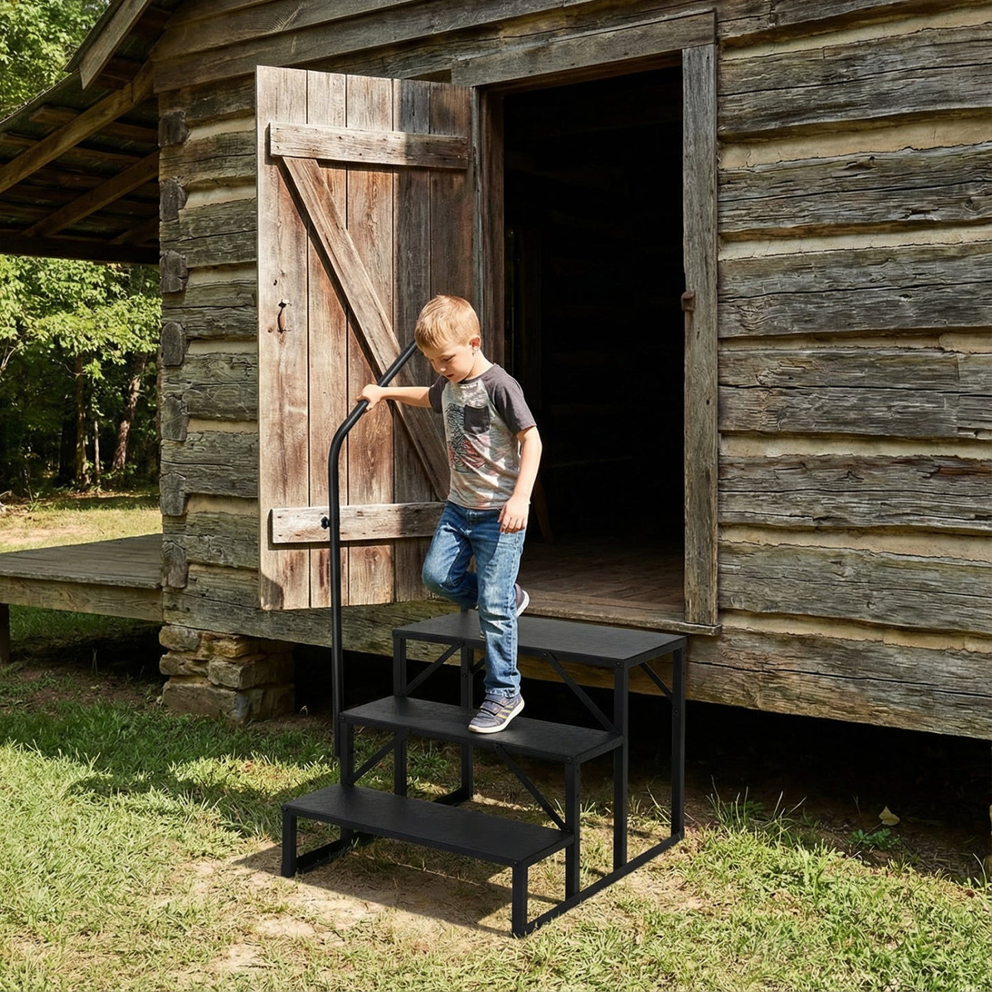Heavy Duty Hot Tub Stair, Wide Anti-Slip Platform, Black Ladders at Gallery Canada