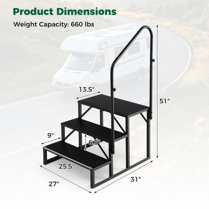 Heavy Duty Hot Tub Stair, Wide Anti-Slip Platform, Black Ladders at Gallery Canada