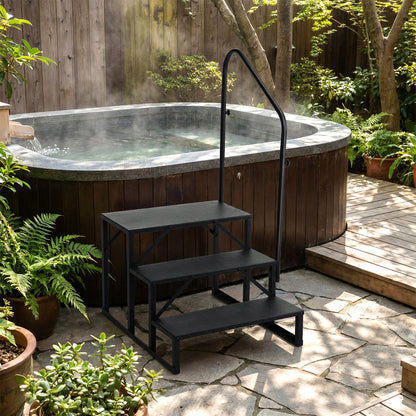 Heavy Duty Hot Tub Stair, Wide Anti-Slip Platform, Black Ladders at Gallery Canada