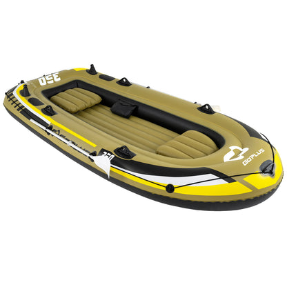 Heavy-Duty Inflatable Boat 4-Person Fishing Raft Set, Green Water Sports Green at Gallery Canada