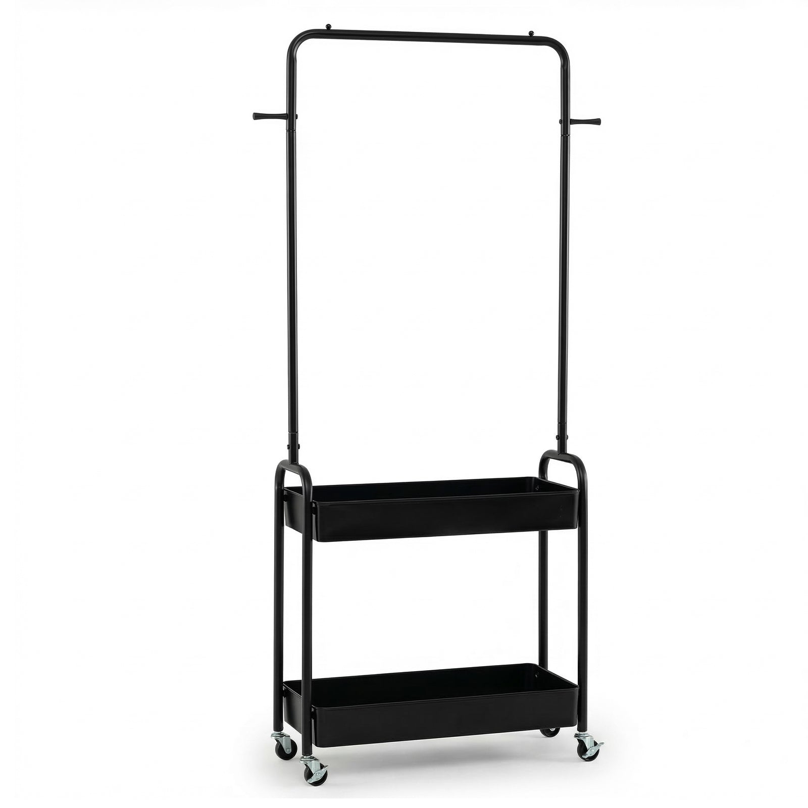 Heavy-Duty Laundry Cart With Hanging Rod, 2 Storage Baskets, Black Clothing & Closet Storage at Gallery Canada