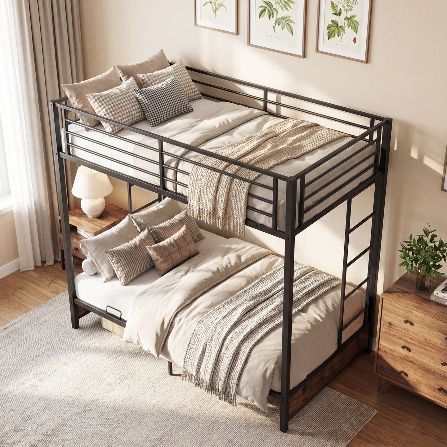 Heavy Duty Metal Bunk Bed Frame, Headboard, Footboard, Brown Bunk Bed Frame at Gallery Canada
